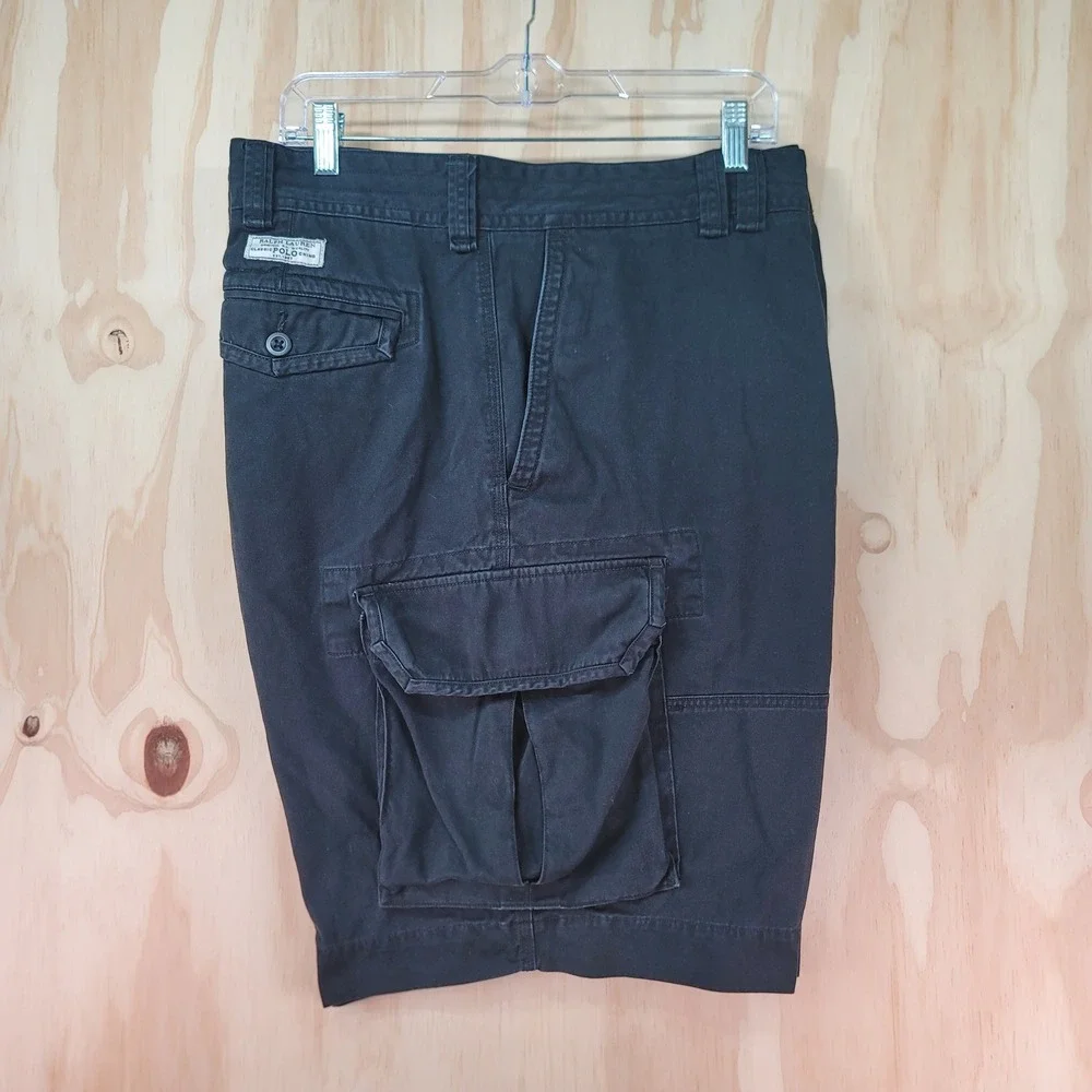 Polo Ralph Lauren Cargo Shorts Mens 45B Black Excellent Cotton Twill